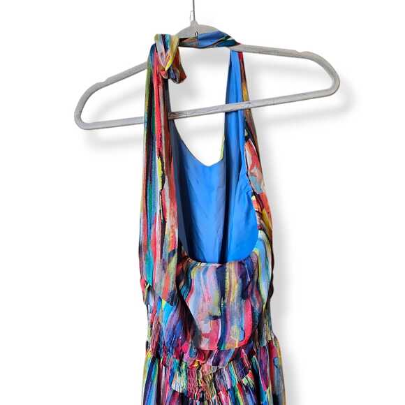 Jack Watercolor Multicolor Jumpsuit Size M Backless Flowy Colorful Wide Leg Boho - Picture 7 of 10